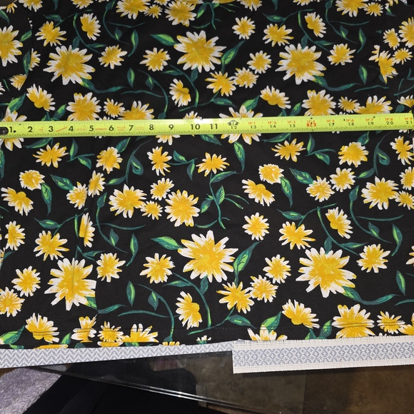 Zara Black Floral Top with Yellow and Green Accents - Picture 4 of 6